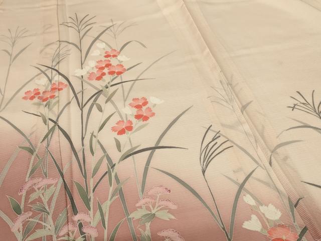 平和屋着物＊夏物 訪問着 絽 友禅 草花文 暈し染め 正絹 逸品 AABG2006jd