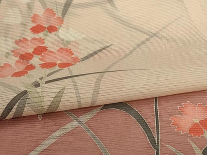 平和屋着物＊夏物 訪問着 絽 友禅 草花文 暈し染め 正絹 逸品 AABG2006jd