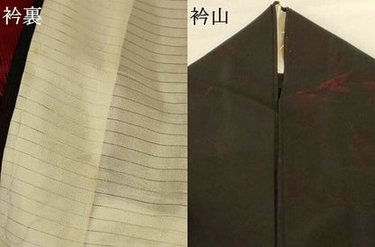平和屋着物＊夏物 小紋 縦絽 草花文 正絹 逸品 AABG2007jd
