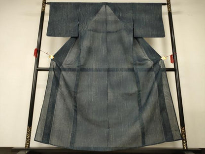 平和屋着物＊夏物 紗紬 草葉文 正絹 逸品 AABG2008jd