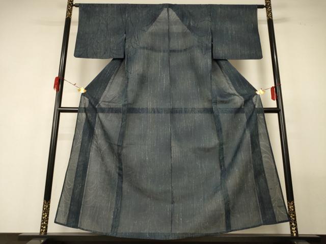 平和屋着物＊夏物 紗紬 草葉文 正絹 逸品 AABG2008jd