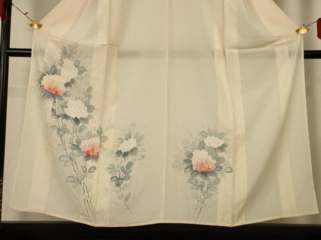 平和屋着物＊夏物 訪問着 変わり絽 手描き 紫陽花 正絹 逸品 AABG2012jd