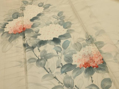 平和屋着物＊夏物 訪問着 変わり絽 手描き 紫陽花 正絹 逸品 AABG2012jd