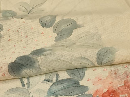 平和屋着物＊夏物 訪問着 変わり絽 手描き 紫陽花 正絹 逸品 AABG2012jd
