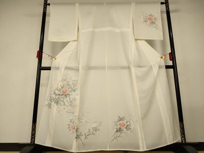 平和屋着物＊夏物 訪問着 絽 手描き 草花文 正絹 逸品 未使用 AABG2013jd
