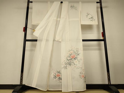 平和屋着物＊夏物 訪問着 絽 手描き 草花文 正絹 逸品 未使用 AABG2013jd