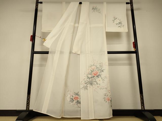平和屋着物＊夏物 訪問着 絽 手描き 草花文 正絹 逸品 未使用 AABG2013jd