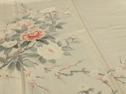 平和屋着物＊夏物 訪問着 絽 手描き 草花文 正絹 逸品 未使用 AABG2013jd