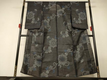 平和屋着物＊夏物 重要無形文化財 本場宮古上布 花唐草文 苧麻 逸品 AABG2016jd