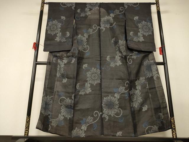 平和屋着物＊夏物 重要無形文化財 本場宮古上布 花唐草文 苧麻 逸品 AABG2016jd