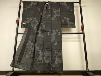 平和屋着物＊夏物 重要無形文化財 本場宮古上布 花唐草文 苧麻 逸品 AABG2016jd