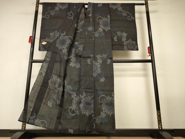 平和屋着物＊夏物 重要無形文化財 本場宮古上布 花唐草文 苧麻 逸品 AABG2016jd
