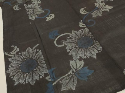 平和屋着物＊夏物 重要無形文化財 本場宮古上布 花唐草文 苧麻 逸品 AABG2016jd