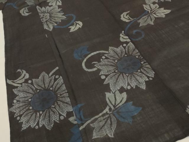 平和屋着物＊夏物 重要無形文化財 本場宮古上布 花唐草文 苧麻 逸品 AABG2016jd