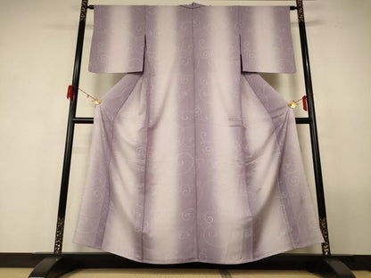 平和屋着物＊夏物 お召 花織 唐草文 暈し染め 金銀彩 正絹 逸品 AABG2017jd