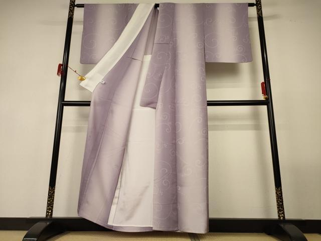 平和屋着物＊夏物 お召 花織 唐草文 暈し染め 金銀彩 正絹 逸品 AABG2017jd
