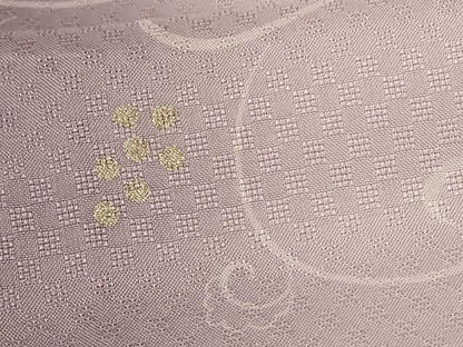 平和屋着物＊夏物 お召 花織 唐草文 暈し染め 金銀彩 正絹 逸品 AABG2017jd