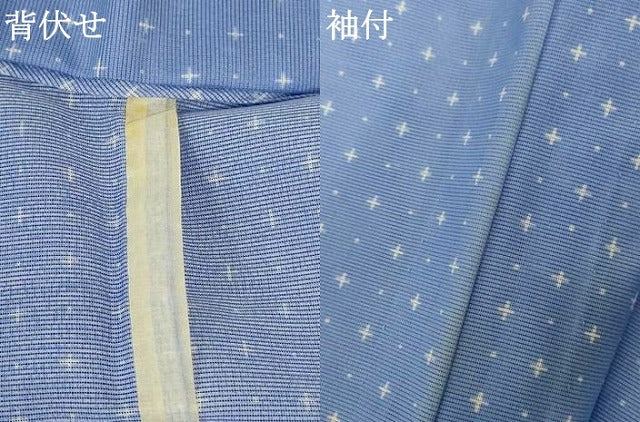 平和屋着物＊夏物 小紋 絽 十字絣 洗える着物 AABG2019jd