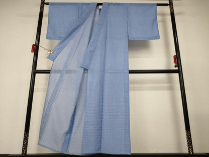 平和屋着物＊夏物 小紋 絽 十字絣 洗える着物 AABG2019jd