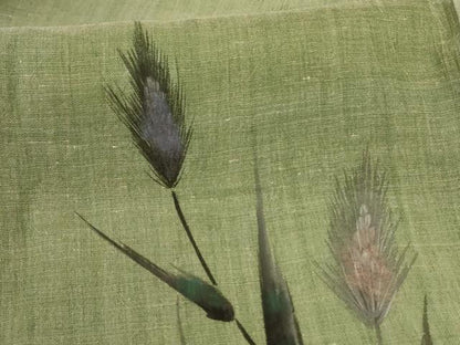 平和屋着物＊夏物 小千谷ちぢみ 訪問着 作家物 手描き 草花文 麻 逸品 AABG2021jd