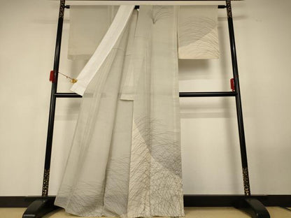 平和屋着物＊夏物 本場大島紬 夏大島 訪問着 芝草文 正絹 逸品 AABG2023jd