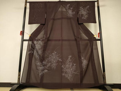 平和屋着物＊夏物　訪問着　絽　草花文　正絹　逸品　AABG2028jd