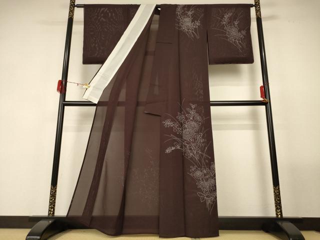 平和屋着物＊夏物　訪問着　絽　草花文　正絹　逸品　AABG2028jd