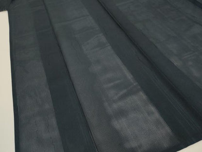 平和屋着物＊夏物 色無地 縦絽 変わり縞 褐返色 正絹 逸品 AABG2031jd