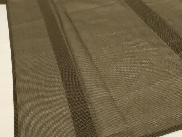 平和屋着物＊夏物 男性 色無地 絹紅梅 国防色 ゑり善扱い 正絹 逸品 AABG2034jd