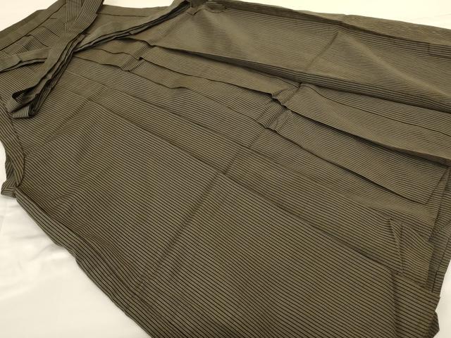 平和屋着物＊夏物 男性 馬乗り袴 縞 正絹 逸品 AABG2041jd