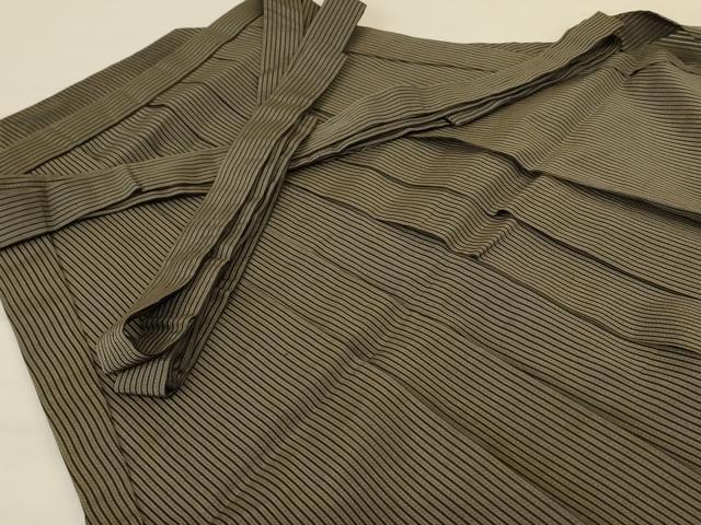 平和屋着物＊夏物 男性 馬乗り袴 縞 正絹 逸品 AABG2041jd
