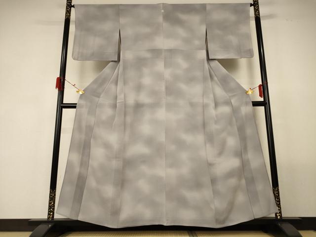 平和屋着物＊夏物 小紋 絽縮緬 霞文 暈し染め 正絹 逸品 AABG2046jd