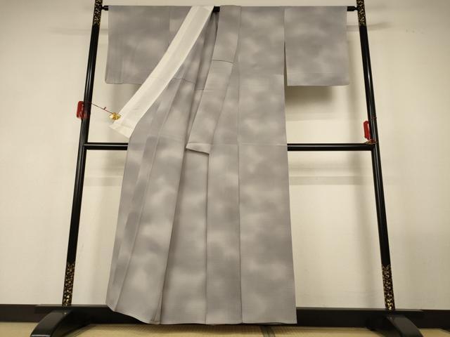 平和屋着物＊夏物 小紋 絽縮緬 霞文 暈し染め 正絹 逸品 AABG2046jd
