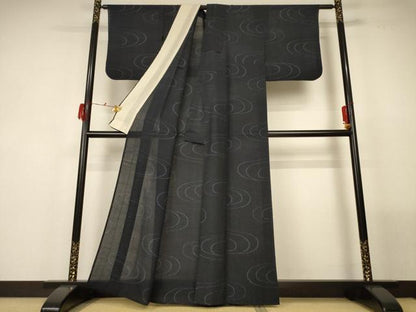 平和屋着物＊夏物 紗紬 流水文 正絹 逸品 AABG2048jd