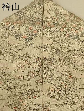 平和屋着物＊夏物 小紋 絽 風景草花文 正絹 逸品 AABG2054jd