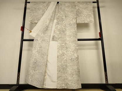 平和屋着物＊夏物 小紋 絽 風景草花文 正絹 逸品 AABG2054jd