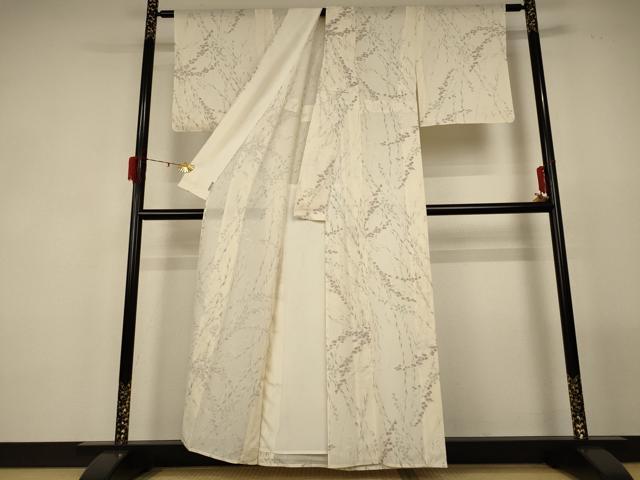平和屋着物＊夏物 小紋 絽 草花文 正絹 逸品 AABG2056jd