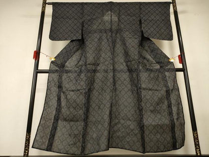 平和屋着物＊夏物 重要無形文化財 本場宮古上布 菱文 苧麻 逸品 AABG2058jd