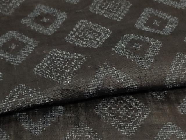 平和屋着物＊夏物 重要無形文化財 本場宮古上布 菱文 苧麻 逸品 AABG2058jd