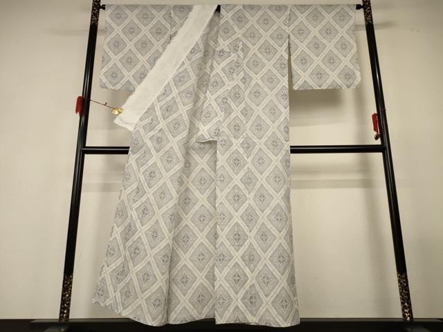 平和屋着物＊夏物 越後上布 菱文 苧麻 逸品 AABG2059jd