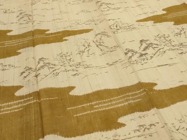 平和屋着物＊夏物 二代目 川村久太郎 訪問着 生紬 風景文 正絹 逸品 AABG2064jd
