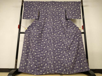 平和屋着物＊夏物 小紋 絽 たんぽぽ 正絹 逸品 AABG2066jd