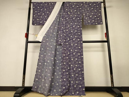 平和屋着物＊夏物 小紋 絽 たんぽぽ 正絹 逸品 AABG2066jd
