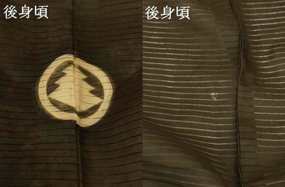 平和屋着物＊夏物　男性　羽織　黒紋付　絽　正絹　逸品　AABG2067jd