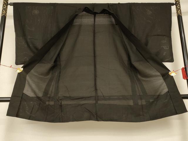 平和屋着物＊夏物　男性　羽織　黒紋付　絽　正絹　逸品　AABG2067jd