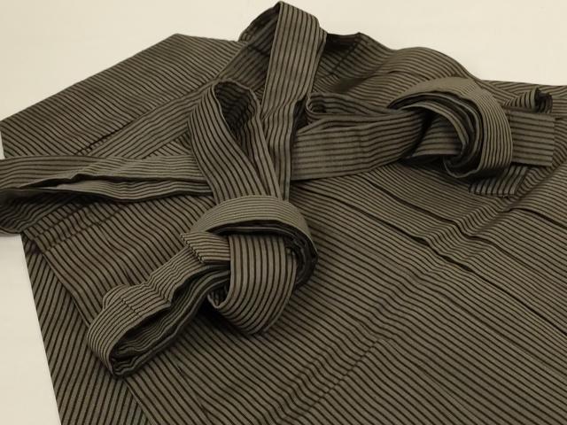 平和屋着物＊夏物 男性 馬乗り袴 縞 正絹 逸品 AABG2071jd