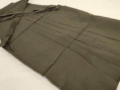 平和屋着物＊夏物 男性 行灯袴 縞 正絹 逸品 AABG2073jd