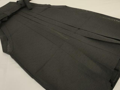 平和屋着物＊夏物　男性　馬乗り袴　黒色　正絹　逸品　AABG2074jd