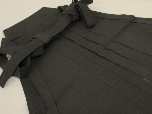 平和屋着物＊夏物　男性　馬乗り袴　黒色　正絹　逸品　AABG2074jd
