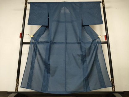 平和屋着物＊夏物 江戸小紋 絽 鮫小紋柄 正絹 逸品 AABG2075jd